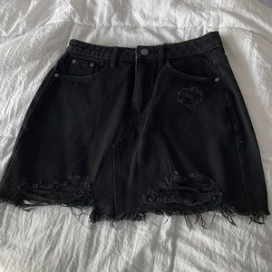 Misguided black denim skirt